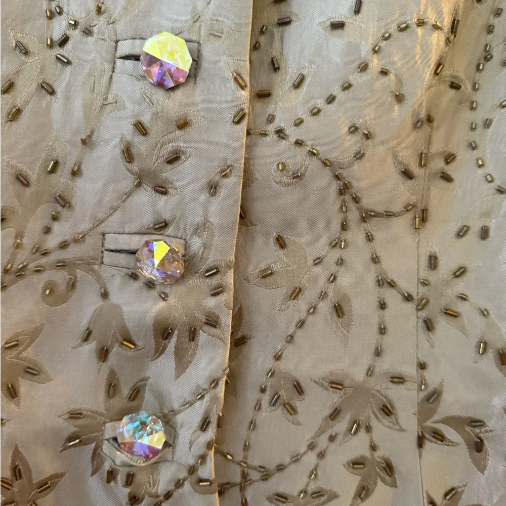 JS Collections  8P Gold Beaded Jacket! Button down , fitted ! High end l… - Picture 4 of 14
